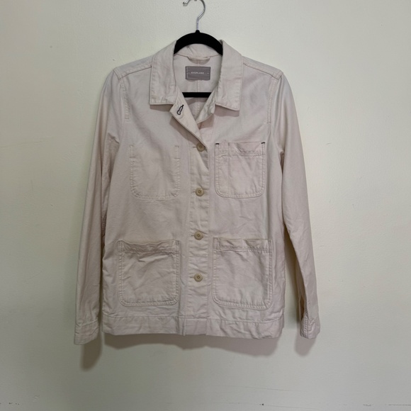 Everlane The Denim Chore Jacket Button in Beige color size M - Picture 2 of 10